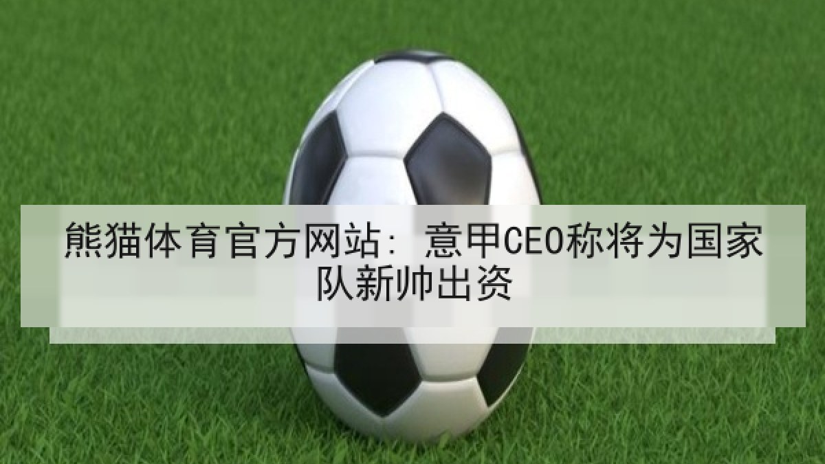 熊猫体育官方网站: 意甲CEO称将为国家队新帅出资 熊猫体育官方网站: 意甲CEO称将为国家队新帅出资
